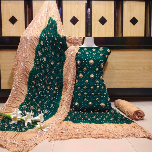 Classic Linen Chunri Suit 3 Piece - Elegent Style