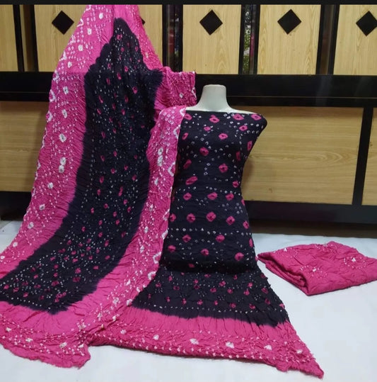 Elegant Black Linen Chunri Suit 3 Piece for Women – Traditional & Festive Wear