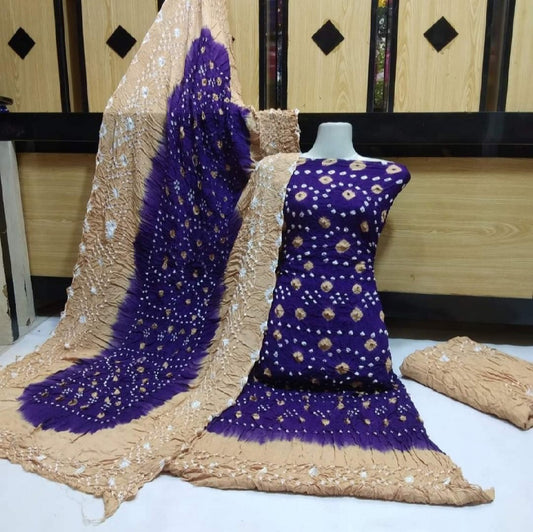 Classic Linen Chunri Suit 3 Piece - Elegent Style